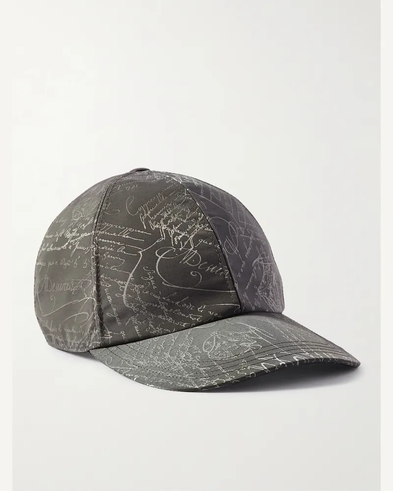 Berluti Baseballkappe aus Twill mit Scritto-Jacquard-Muster Grau