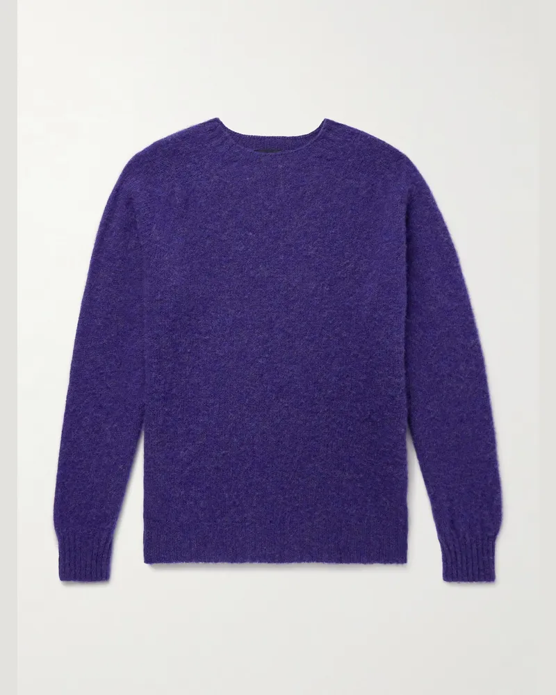 Drake's Pullover aus gebürsteter Wolle Lila