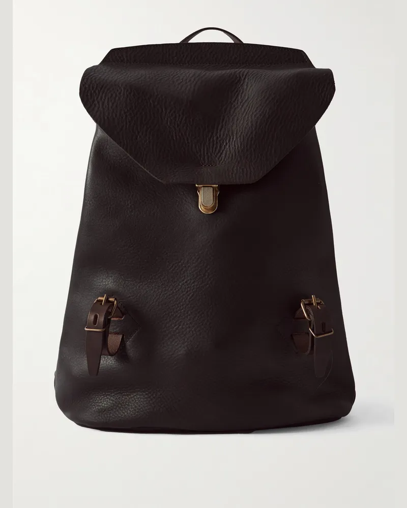 Bleu de Chauffe Zibeline Rucksack aus vollnarbigem Leder Braun