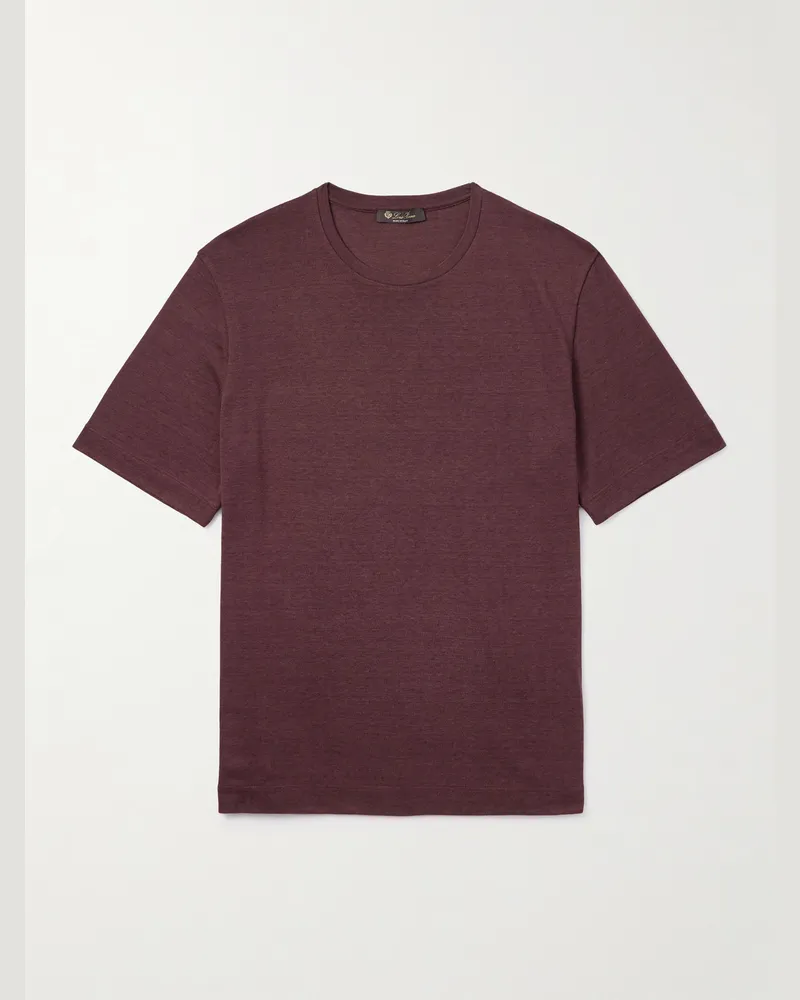 Loro Piana Mazzorbo Silk and Cotton-Blend Jersey T-Shirt Brown