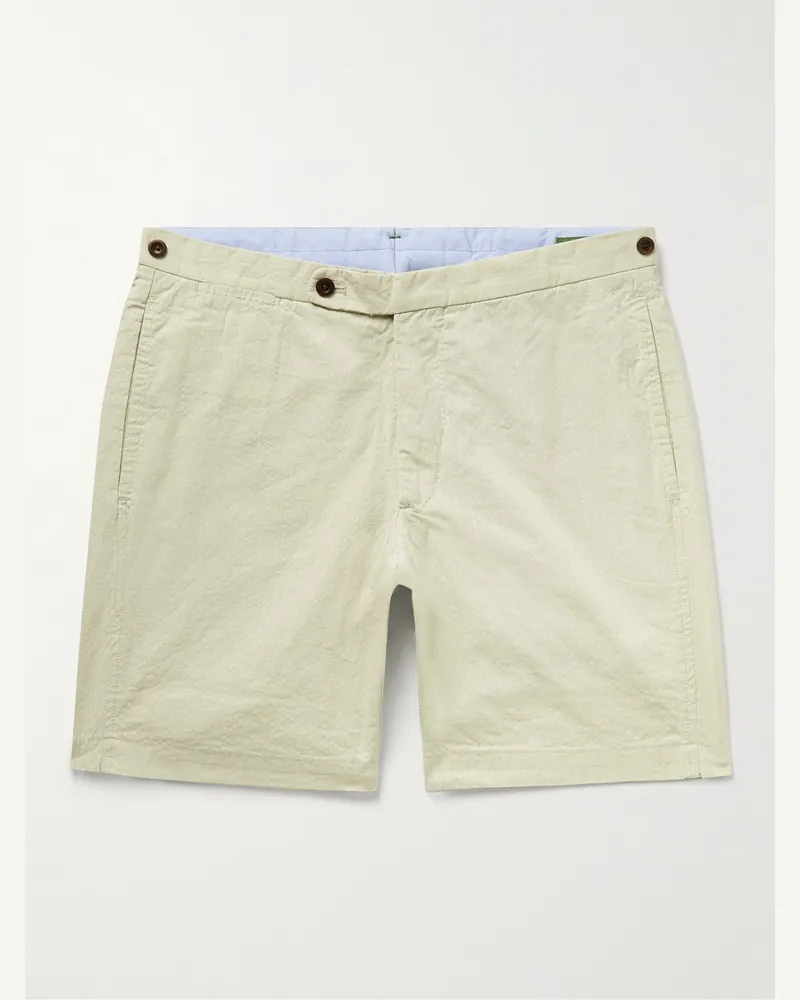 Sid Mashburn Schmal geschnittene Shorts aus Baumwoll-Seersucker Grau