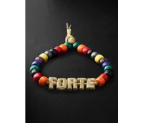 Formentera Forte Armband mit Details aus Gold und Zierperlen aus mehreren Steinen