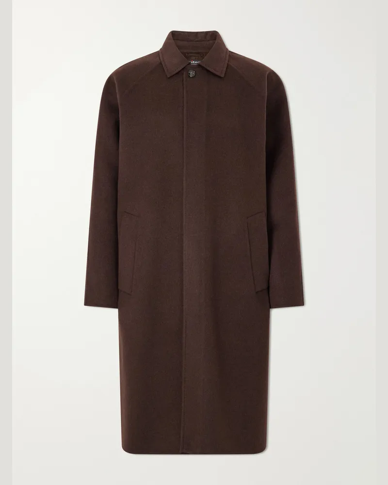 Kiton Wool and Cashmere-Blend Coat Brown