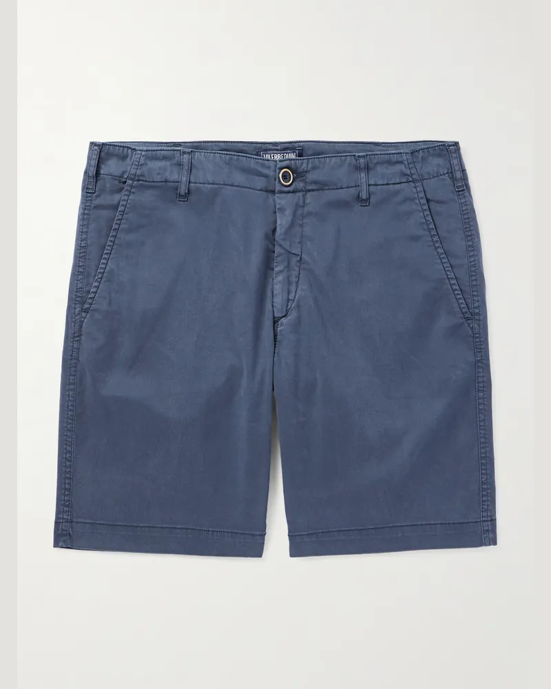 Vilebrequin Ponche gerade geschnittene Bermudashorts aus einer Lyocell-Baumwollmischung Blau