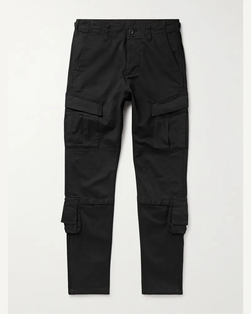 John Elliott + Co Tactical Slim-Fit Cotton-Blend Twill Cargo Trousers Black