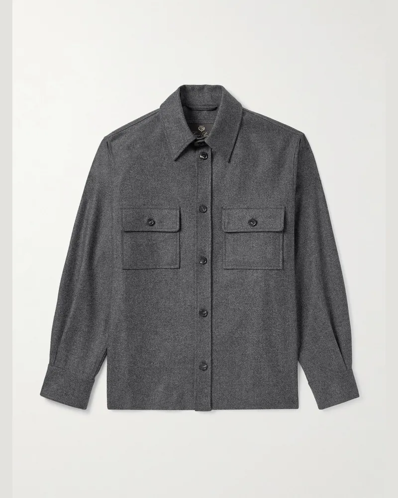 Loro Piana Jim Hemdjacke aus Wish®-Flanell Grau