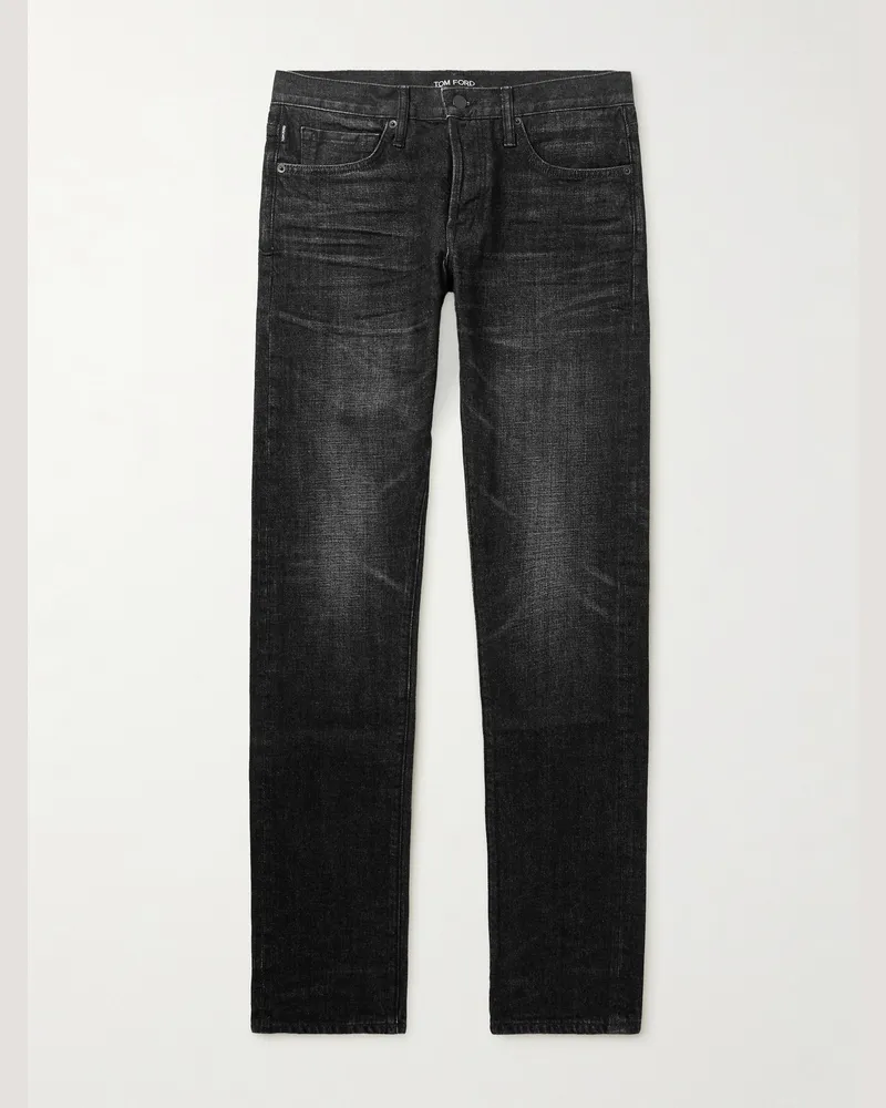 Tom Ford Schmal geschnittene Jeans aus Selvedge Denim Schwarz