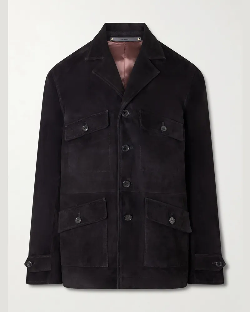 Paul Smith Jacke aus Veloursleder Schwarz