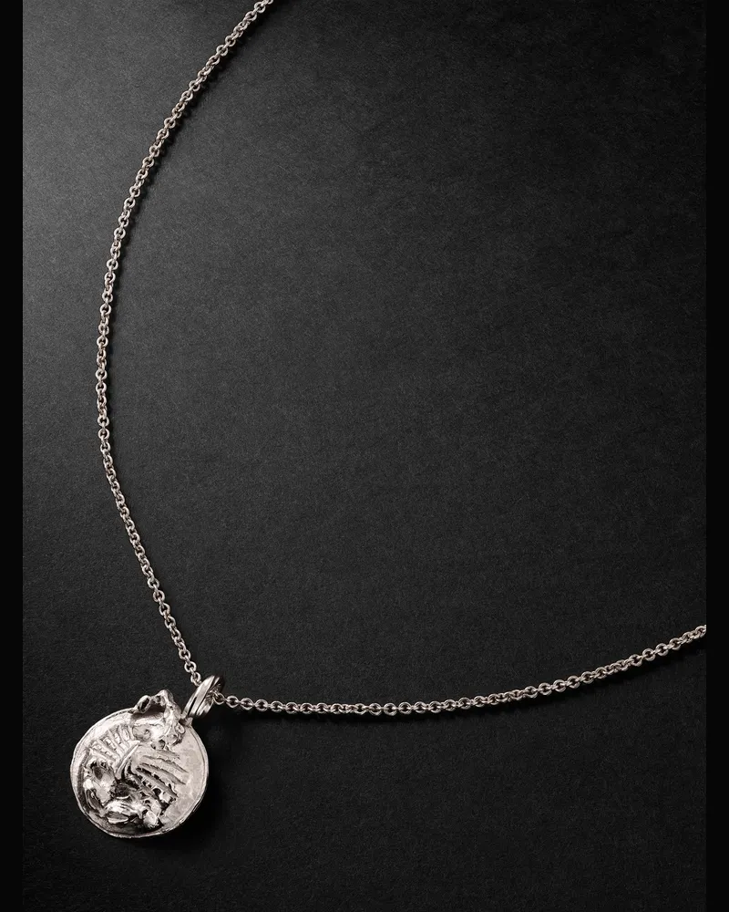 ELHANATI Star Sign Scorpio White Gold Pendant Necklace Silver