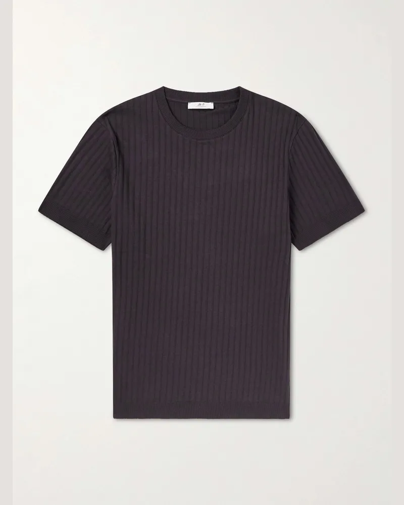 MR P. Ribbed Organic Cotton T-Shirt Brown