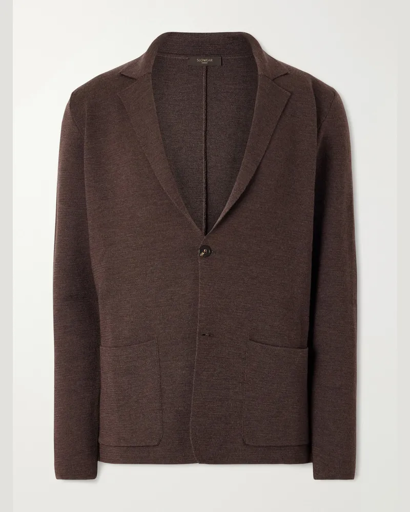Slowear Merino Wool Blazer Brown