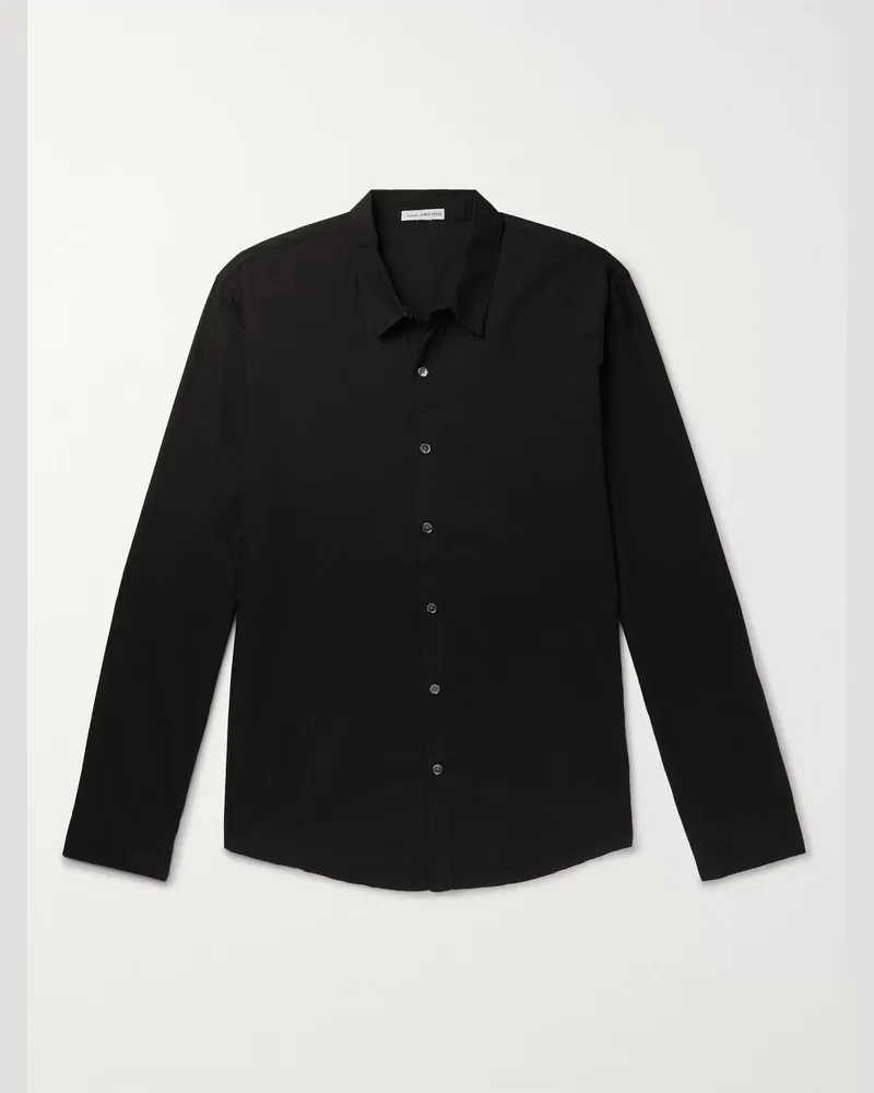 James Perse Standard Hemd aus Baumwolle Schwarz