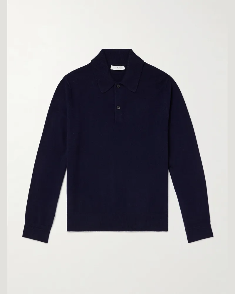 MR P. Cliff Kaschmirpullover mit Polokragen Blau