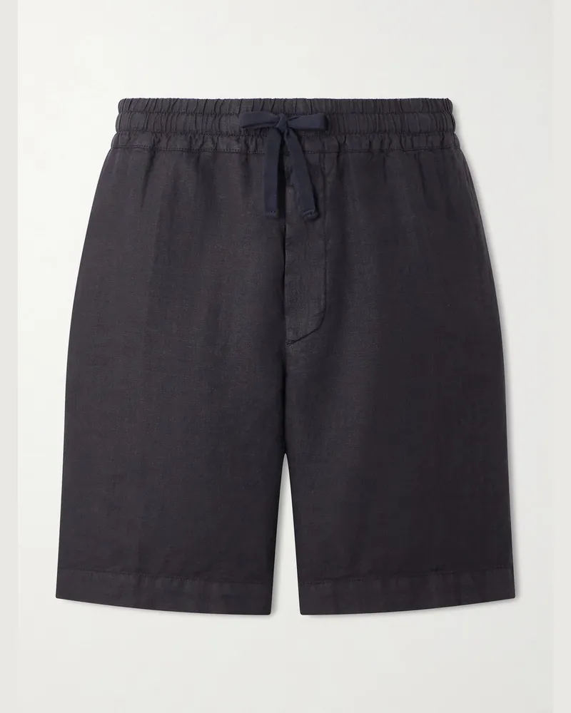 Altea Samuel gerade geschnittene Shorts aus Leinen mit Kordelzugbund Blau