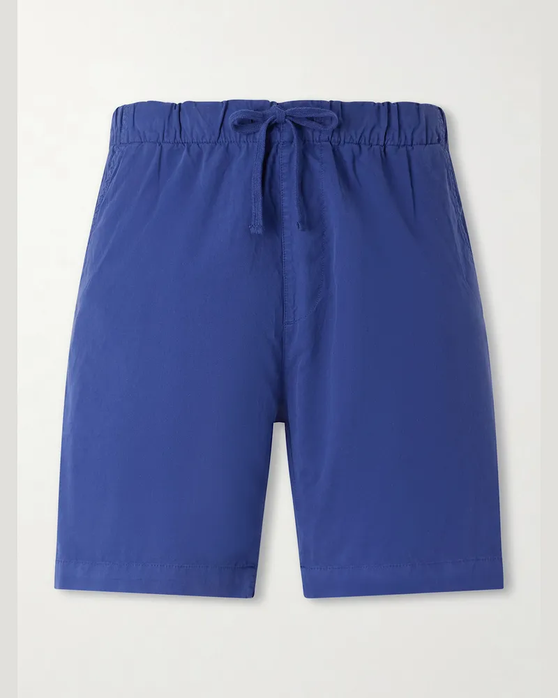 Hartford Joggy Slim-Fit Cotton Drawstring Shorts Blue
