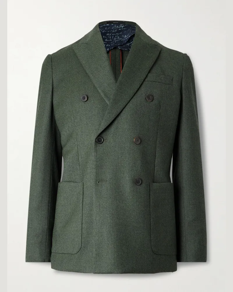 Paul Smith Doppelreihiges Sakko aus einer Woll-Kaschmirmischung Grün