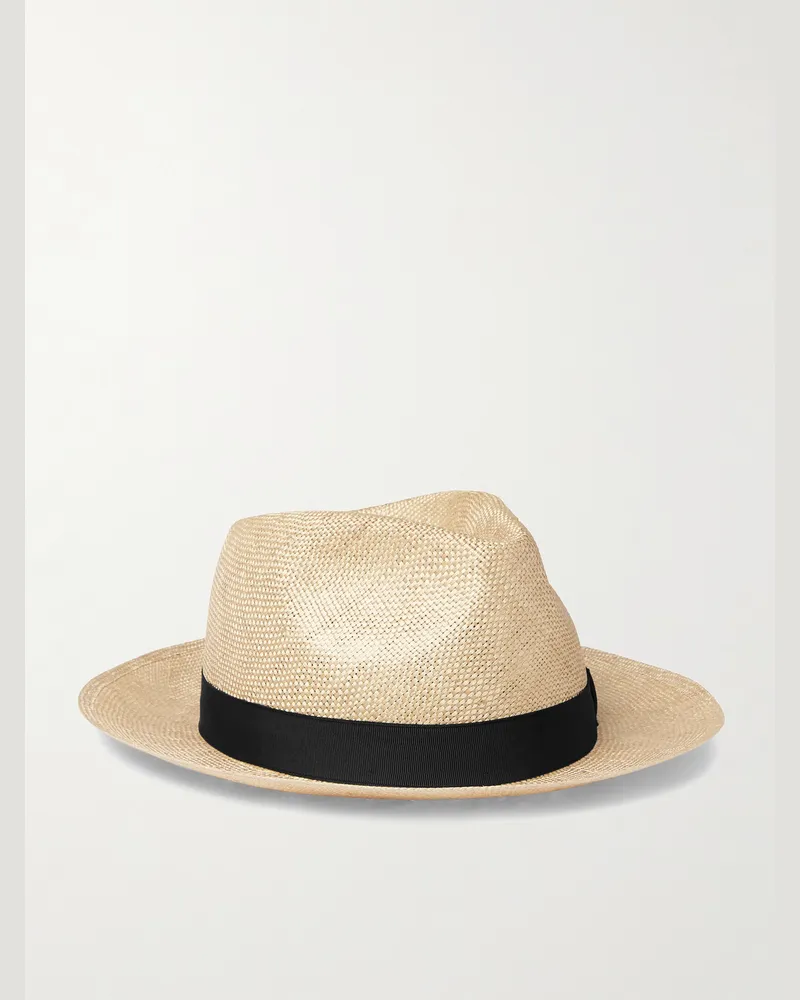 Anderson & Sheppard Hut aus Sisal mit Ripsband Neutral