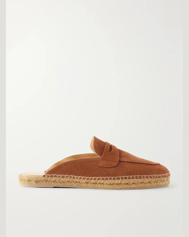 Castañer Nando Suede Backless Espadrilles Brown