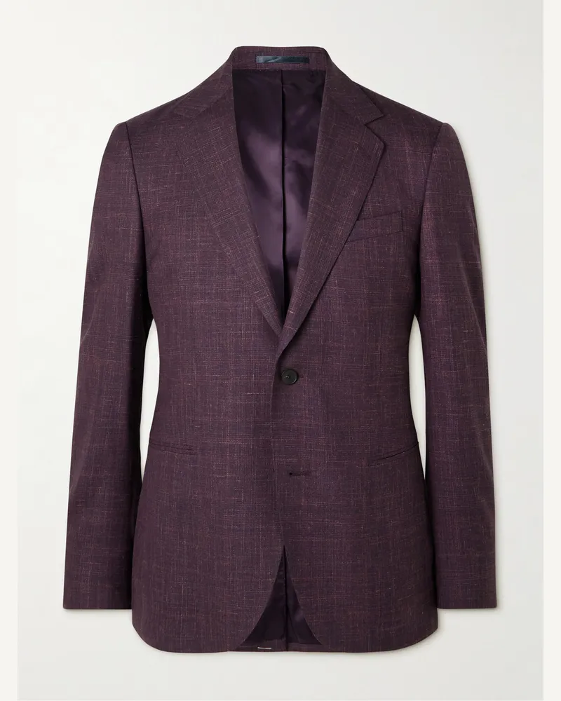 MR P. Slim-Fit Virgin Wool, Silk and Linen-Blend Suit Jacket Burgundy