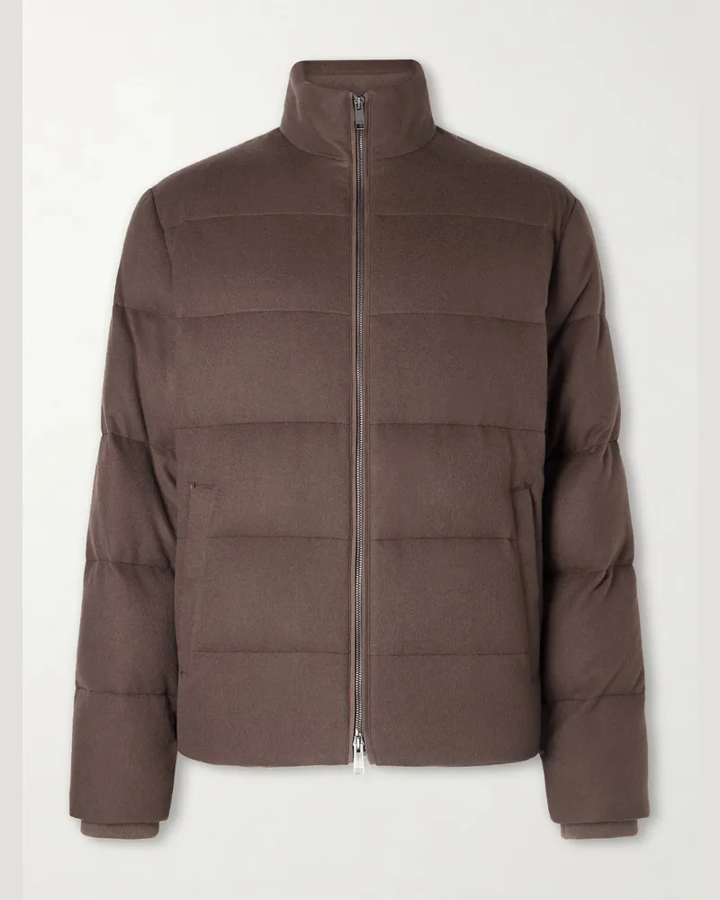 Ermenegildo Zegna Daunenjacke aus gestepptem „Oasi“-Kaschmir Braun