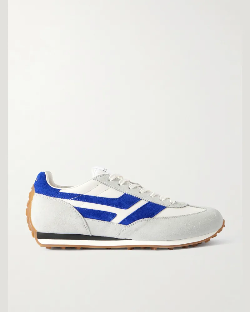 Tom Ford Sneakers aus Leder mit Besatz aus Mesh und Veloursleder Blau