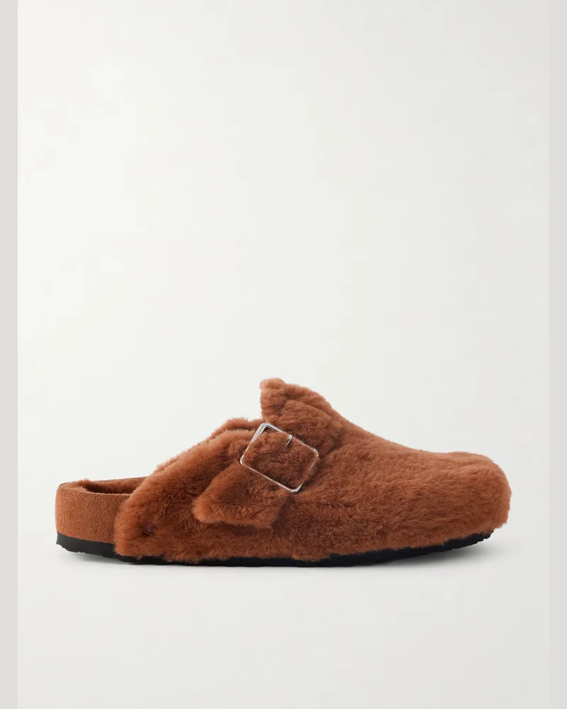 Birkenstock Boston Clogs aus Shearling Braun