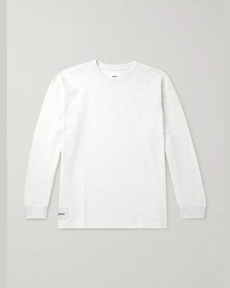 WTAPS Sign Logo-Appliquéd Cotton-Jersey T-Shirt Gray