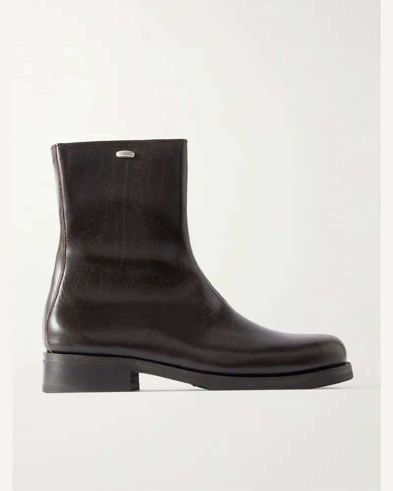 Our Legacy Camion Stiefel aus vollnarbigem Leder Braun