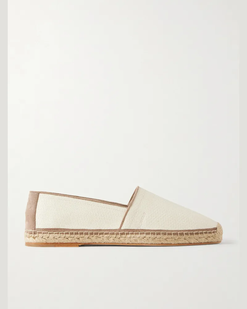 Brunello Cucinelli Raffia Espadrilles White