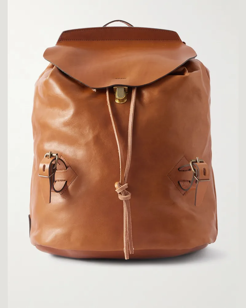 Bleu de Chauffe Zibeline Rucksack aus Leder Braun