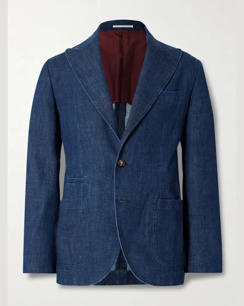 Brunello Cucinelli Sakko aus Denim Blau