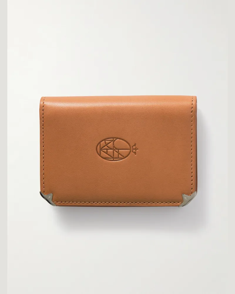 Jacques Marie Mage Elston dreifach gefaltetes Portemonnaie aus Leder Braun