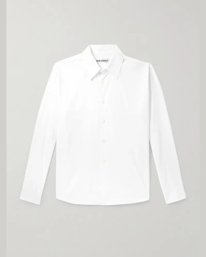 Our Legacy Beyond Hemd aus Popeline aus Tencel™-Lyocell-Baumwollmischung mit Logostickerei Weiß