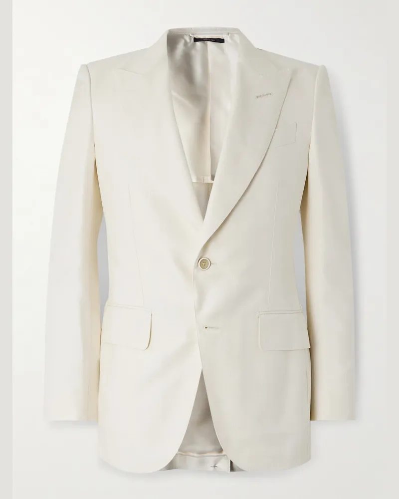 Tom Ford Sakko aus Seiden-Canvas Neutral
