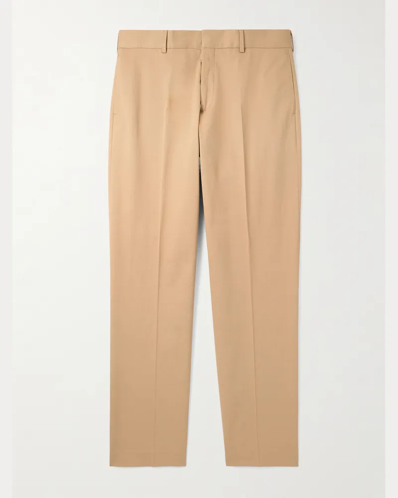 Paul Smith Straight-Leg Cotton-Blend Twill Trousers Brown