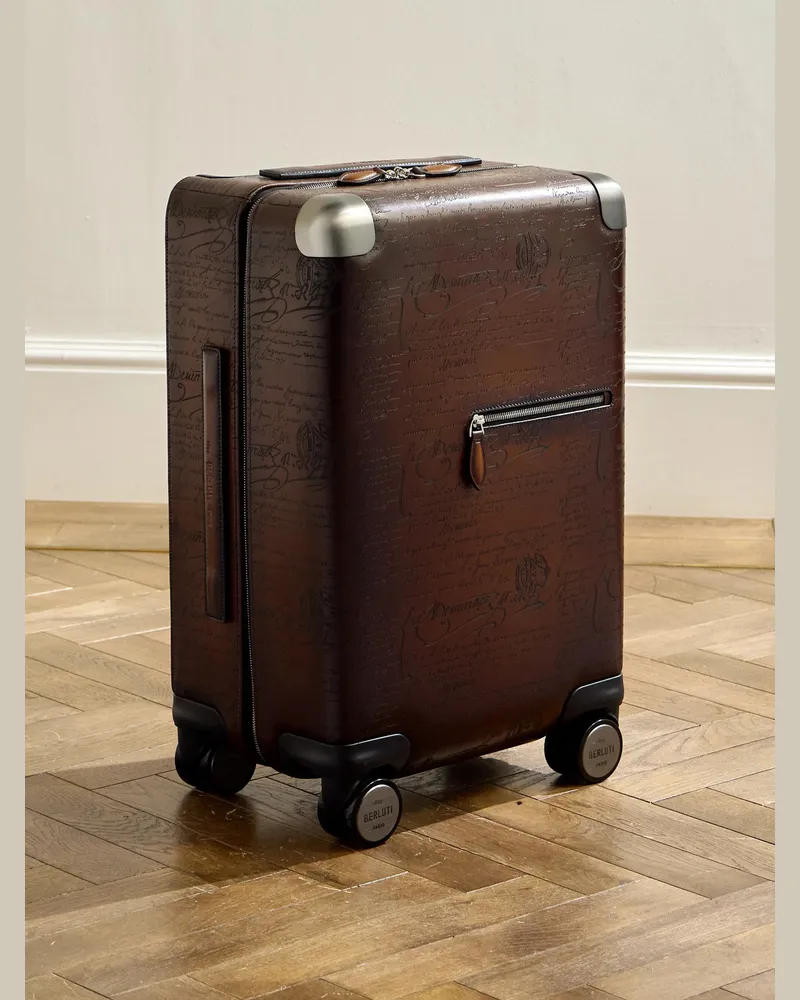 Berluti Formula 1005 Scritto Venezia Leather Suitcase Brown