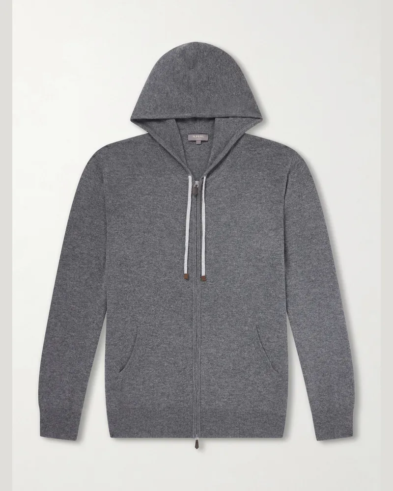N.Peal Ladbroke Organic Cashmere Hoodie Gray