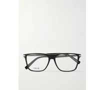 Blacksuit S18I Brille mit eckigem Rahmen aus Azetat und silberfarbenen Details