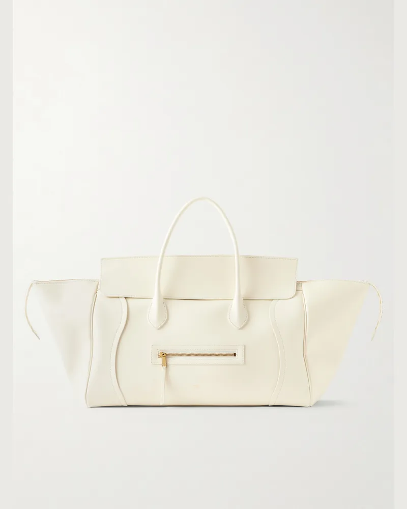 Celine Large Full-Grain Leather Weekend Bag White