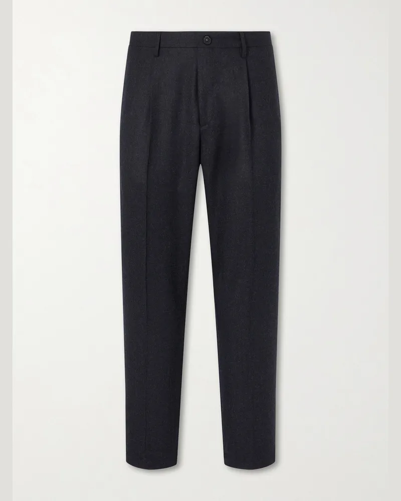 Canali Straight-Leg Wool Trousers Black