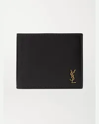 Saint Laurent Logo-Appliquéd Full-Grain Leather Billfold Wallet Schwarz