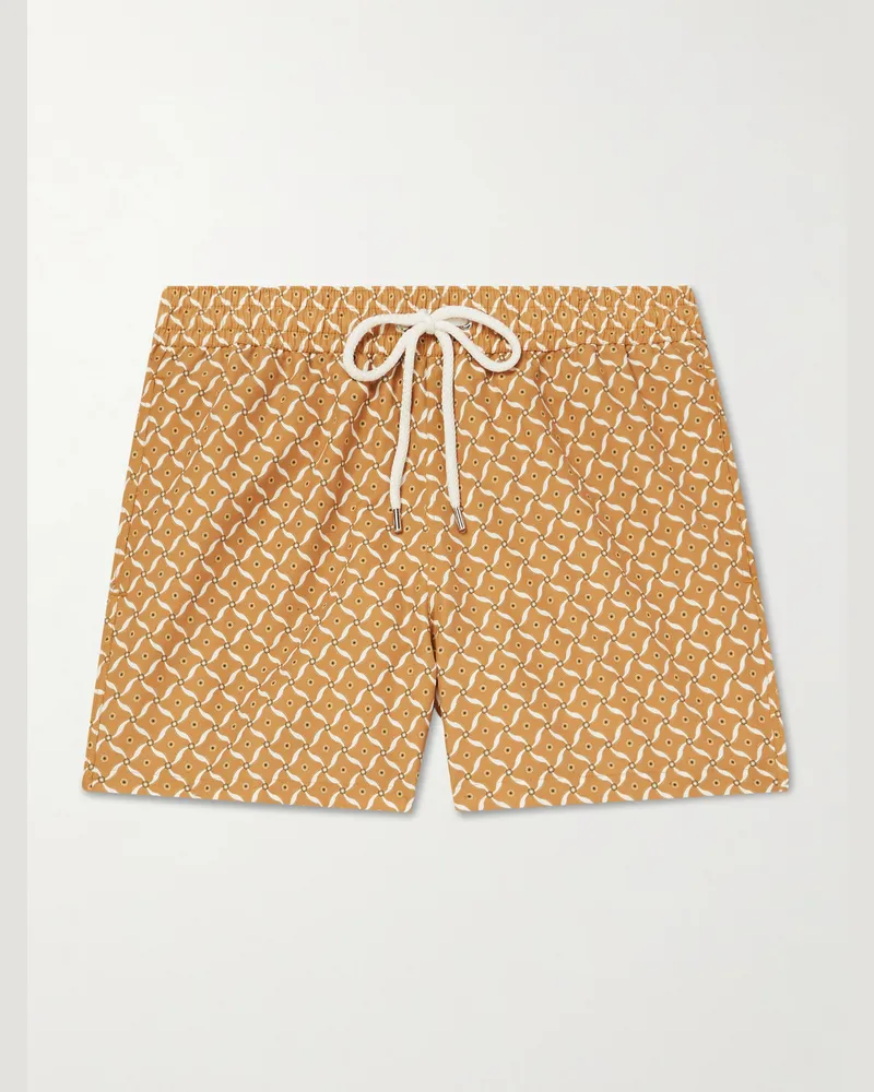 Frescobol Carioca Rio gerade geschnittene mittellange Badeshorts aus recyceltem Material mit Print Neutral