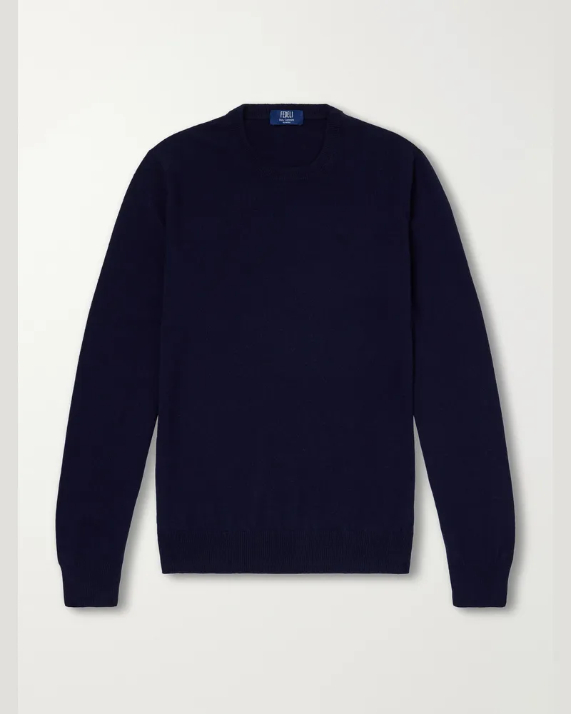 Fedeli Argentina Baby Cashmere Sweater Blue