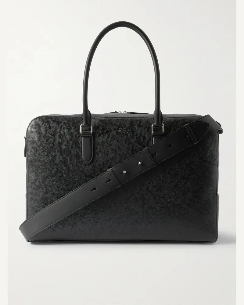 Smythson Ludlow Leather Weekend Bag Black
