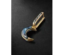 Crescent einzelner Ohrring aus Gold mit Topasen