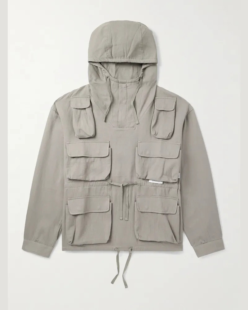 WTAPS Hemdjacke aus Baumwoll-Twill mit Kapuze Grau