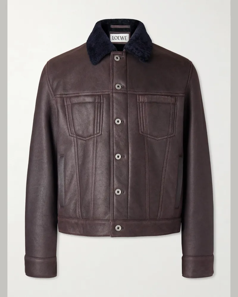 Loewe Shearling Trucker Jacket Brown