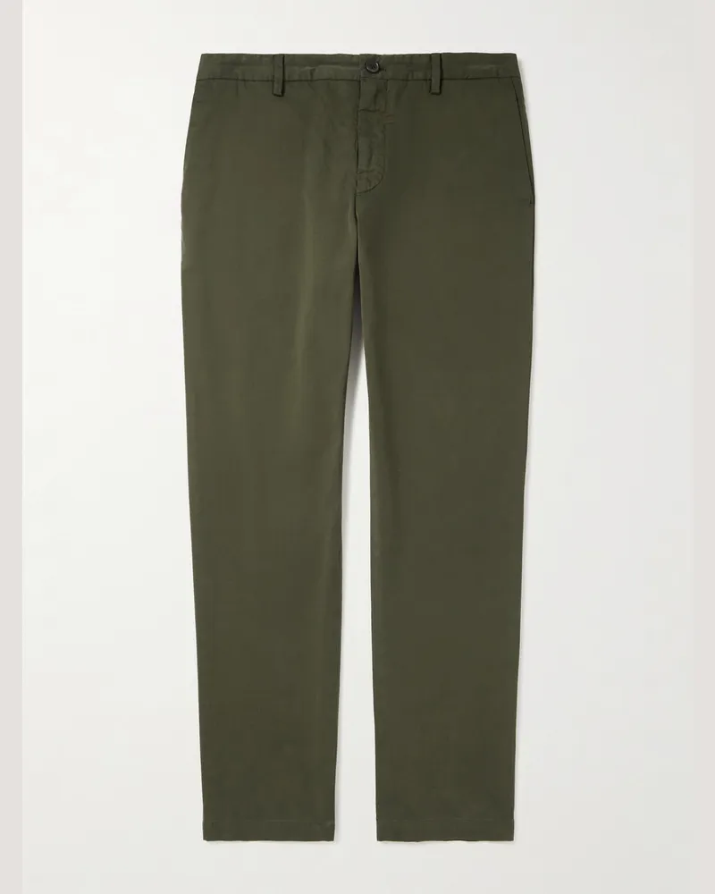 Paul Smith Straight-Leg Cotton-Blend Trousers Green