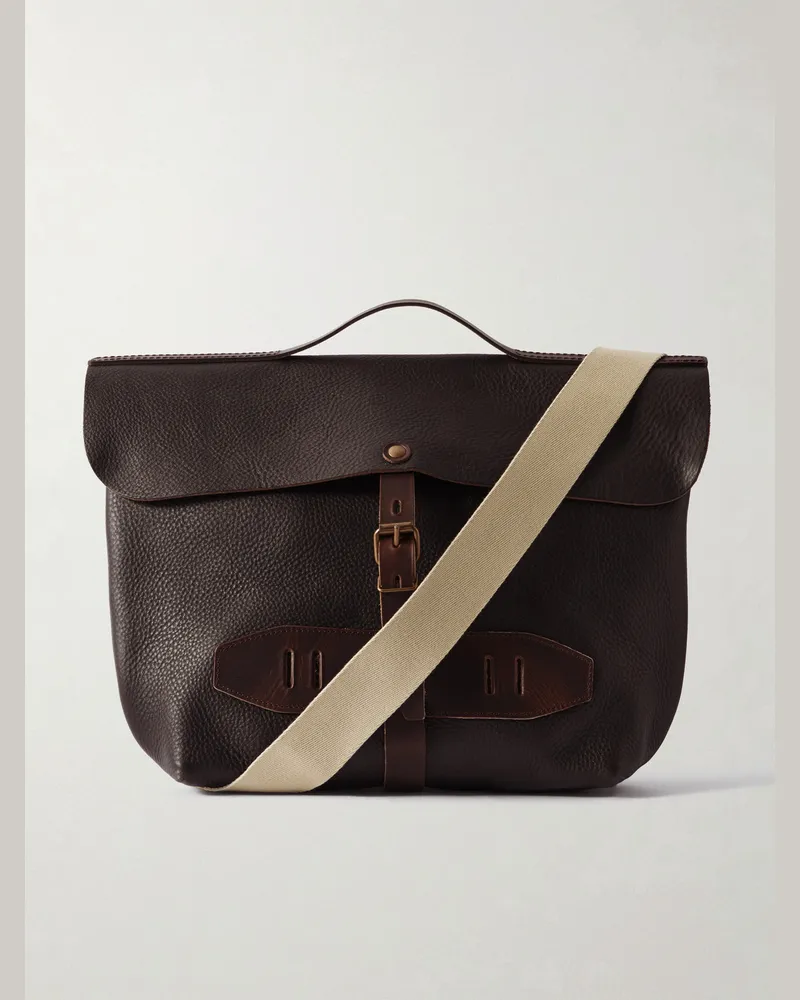 Bleu de Chauffe Lazard Full-Grain Leather Messenger Bag Brown