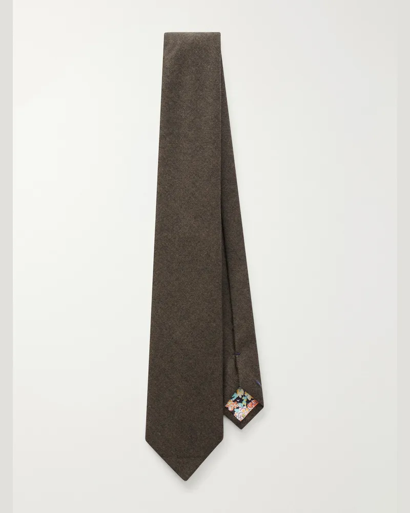 Paul Smith Wool and Cashmere-Blend 7cm Tie Brown